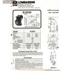 Lombardini 3 Ld 510 9hp 3000rpm Fiche Info