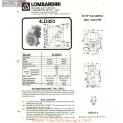 Lombardini 4 Ld 820 14hp 2600rpm Fiche Info