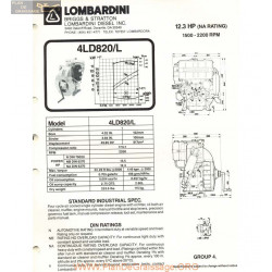 Lombardini 4 Ld 820 L 12 3hp 2200rpm Fiche Info
