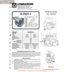 Lombardini 5 Ld 825 4 54hp 2600rpm Fiche Info