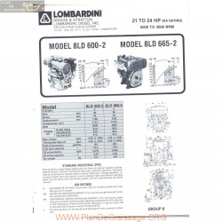 Lombardini 8 Ld 600 665 2 21hp 24hp 3000rpm Fiche Info