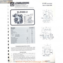 Lombardini 9 Ld 5602 21hp 3000rpm Fiche Info