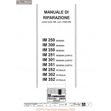 Lombardini Im E Manuel Entretien