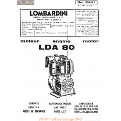 Lombardini Lda 80 Manuel Entretien