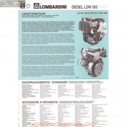 Lombardini Ldw 502 Diesel 13hp 3600rpm Fiche Info