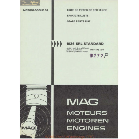 Mag 1026 Srlx 240 272 Piece Rechange