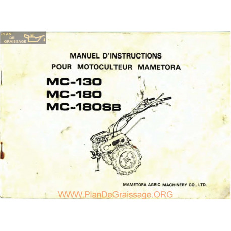 Mametora Mc130 Mc180 Manuel Utilisateur