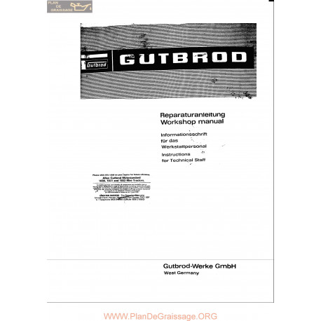 Motostandard Gutbrod 1030 1031 1032 1952 Workshop