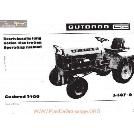 Motostandard Gutbrod 2400 Renault Manuel Entretien