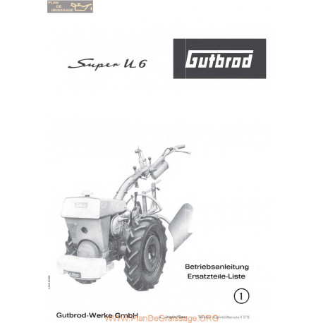 Motostandard Gutbrod Super U6 Manuel Entretien