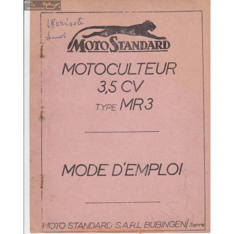 Motostandard Mr3 Manuel Utilisateur