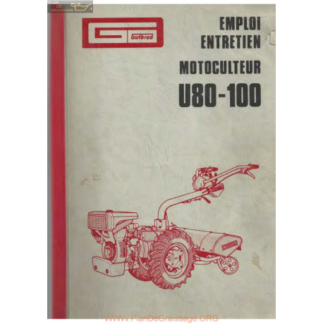 Motostandard U80 U100 Manuel Entretien Motoculteur