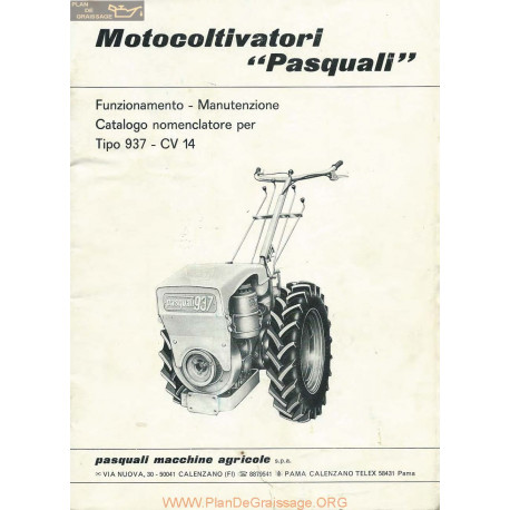 Pasquali 937 Motoculteur Piece Rechange