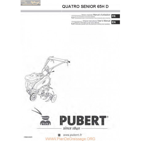 Pubert Quatro Senior 65h D Manuel Utilisateur