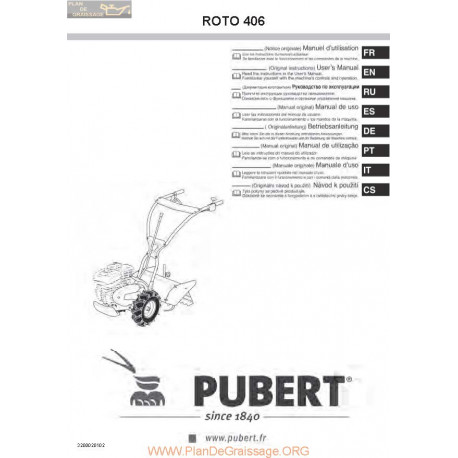 Pubert Roto 406 Manuel Utilisateur