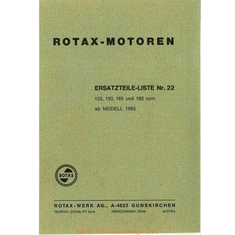 Rotax 125 150 165 185 1963 Manuel Utilisateur