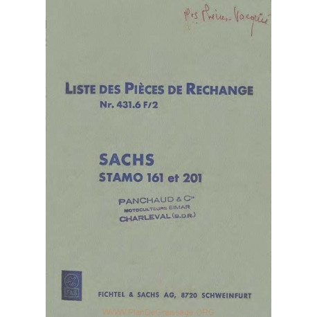 Sachs 161 201 Pieces Piece Rechange