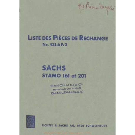 Sachs 161 201 Pieces Piece Rechange