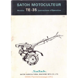 Satoh Te35 Manuel Utilisateur