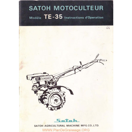 Satoh Te35 Manuel Utilisateur