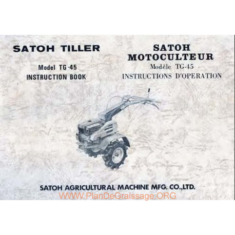 Satoh Tg45 Manuel Utilisateur