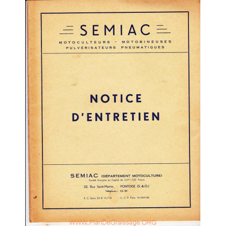 Semiac Total 66 Manuel Entretien