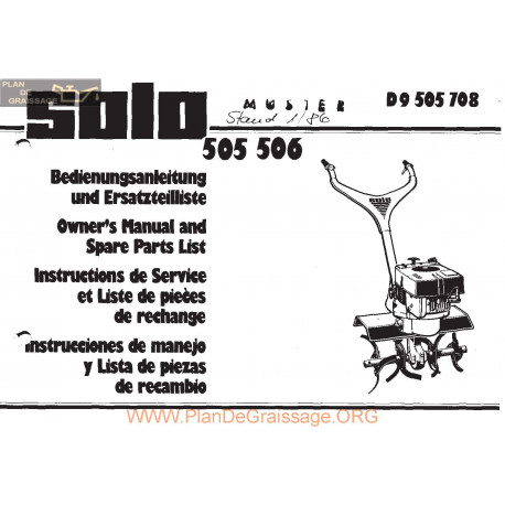 Solo 505 506 Manuel Entretien