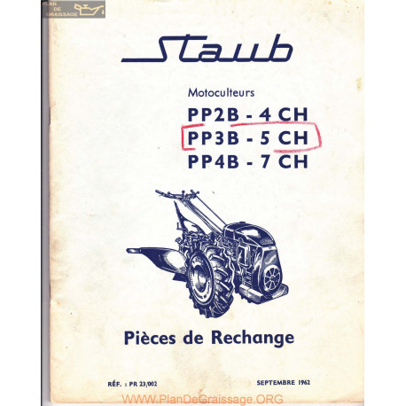 Staub Pp2b Pp3b Pp4b De Rechange 1962 Piece Rechange