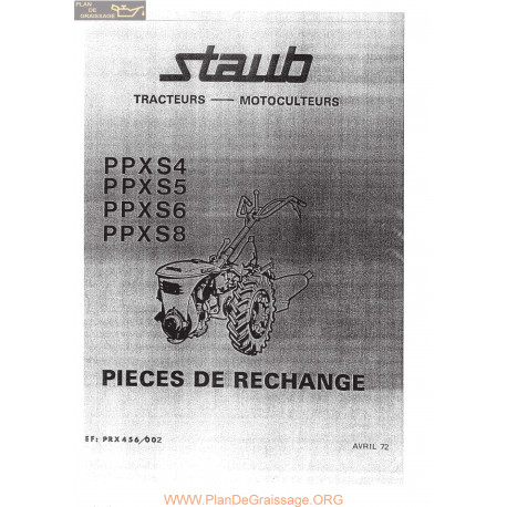 Staub Ppx S4 S5 S6 S8 Motoculteur Piece Rechange