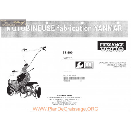 Yanmar Te 500 Fiche Information