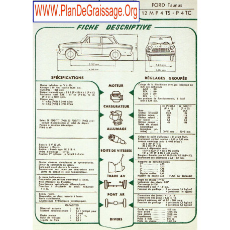 Ford Taunus 12m P4 Ts Tc Fd