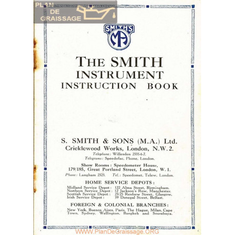 General The Smith Instrument Instruction Book