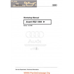 Audi Avant Rs2 1994 Workshop Manual