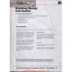 Audi B2 Quattro Type85 1980 Manual