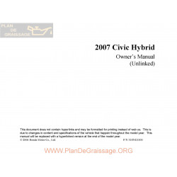 Honda 2007 Civichybrid User Manual