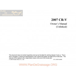 Honda 2007 Crv User Manual