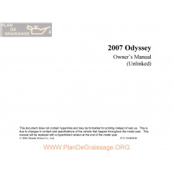 Honda 2007 Odyssey User Manual