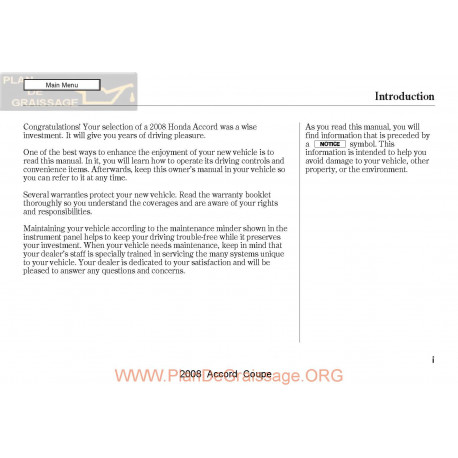 Honda 2008 Accordcoupe User Manual