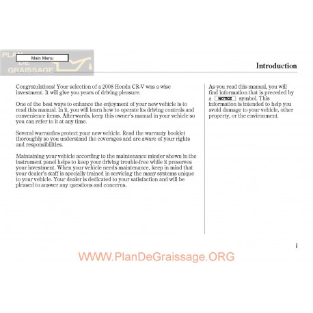 Honda 2008 Crv User Manual