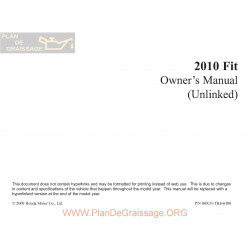 Honda 2010 Fit User Manual