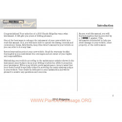 Honda 2010 Ridgeline User Manual