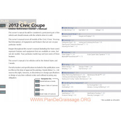 Honda 2012 Civiccoupe User Manual