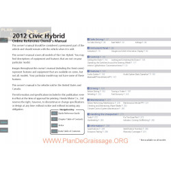 Honda 2012 Civichybrid User Manual