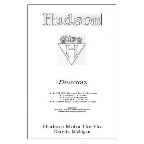 Hudson 1910 Model 20 Roadster Touring Brochure