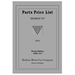 Hudson 1911 33 Parts Price List