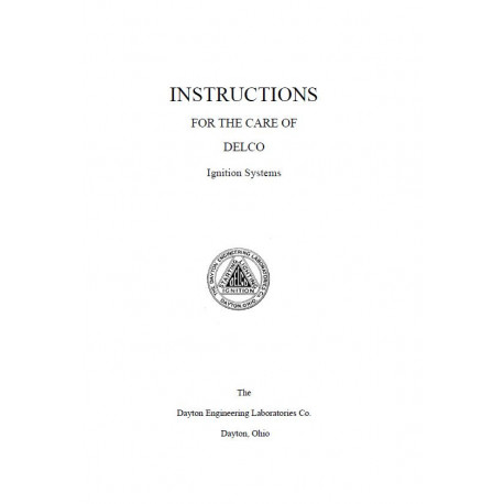 Hudson 1912 14 General Instructions Delco Ignition