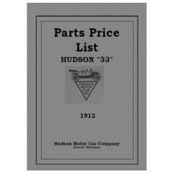 Hudson 1912 33 Parts Price List