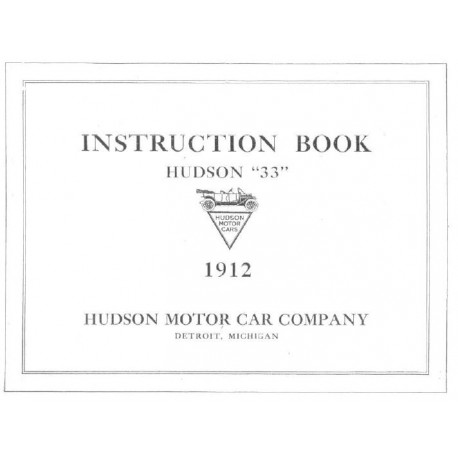 Hudson 1912 Instruction Book