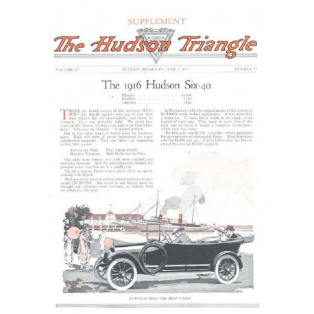 Hudson 1915 June Triangle 1916 Six 40