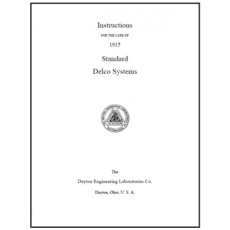 Hudson 1915 Standard Delco Systems Instructions